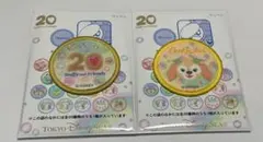 ディズニー　ダッフィー　フレンズ　20周年　ワッペン　クッキーアン　20周年