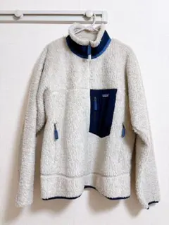 patagonia フリースジャケット L ライトグレー/ネイビー