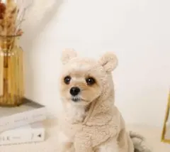 moncheri モンシェリくまさんもこもこフリースパーカー/Lベージュ