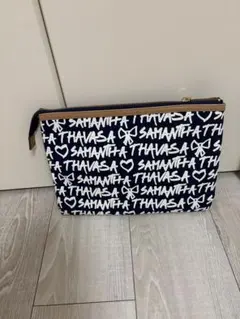Samantha Thavasa スクリッタ柄 ポーチ ネイビーのサムネイル