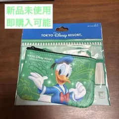 新品未使用 ディズニーリゾートパークチケット柄ポーチ ドナルド