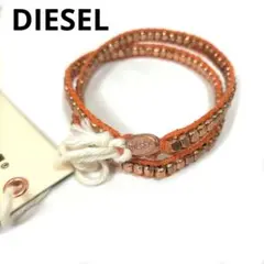 DIESEL ブレスレット ロゴ入り　2連　オレンジ