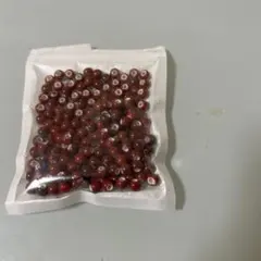 赤系ホワイトハーツビーズ 約6mm! 約100個入り！撮影のため開封！