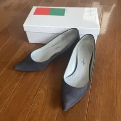 【銀座かねまつ　アクアベル】紺ポインテッドトゥ　23㎝