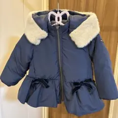 n.m様専用♡プティマイン♡90センチ　ネイビー ファー付きコート 新品タグ付き