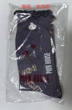 【新品 未使用】PINK HOUSE 花柄ソックス 紫色 タグ付きのサムネイル