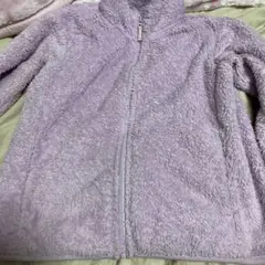 ユニクロ薄紫 フリースジャケット ジッパー付き