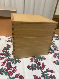 松屋漆器店 白木 6寸 三段重箱 内朱 仕切り付き 北欧暮らしの道具店