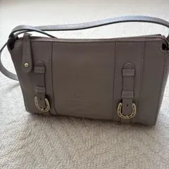 ダコタ　新色グレー レザー ショルダーバッグ