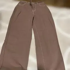 GRL ブラウン ワイドパンツ ステッチデザイン