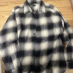 UNIQLO XL ブラック系チェック ネルシャツ