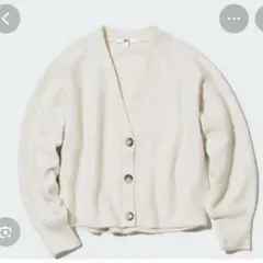 ✳︎美品✳︎UNIQLO ユニクロ スフレヤーンVネックショートカーディガン　白XL