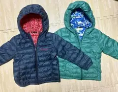 Keith Haring ダウンベスト ネイビー&グリーン 内側可愛い柄♪