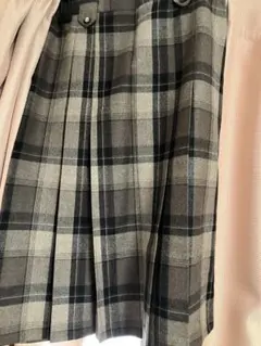 グレー系チェック プリーツスカート