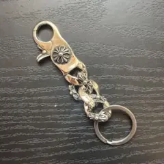 ノーブランド品 キーチェーン シルバー キーリング クリップ型フック式