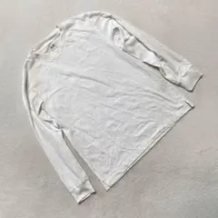 UNIQLO Tシャツ 長袖 ホワイト クルーネック AIRism Sサイズ