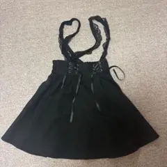 レースアップ黒フレアミニスカート 地雷 量産