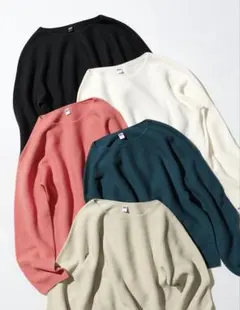 UNIQLO ユニクロ コットンクルーネックセーター ブラック XXL 無地