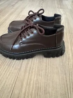 ブラウン レースアップシューズ 厚底