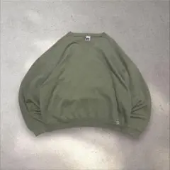RUSSELLATHLETIC90s〜00sメキシコ製無地スウェット前Vオリーブ