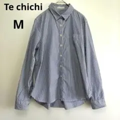 Techichi テチチ 長袖 シャツ ストライプ ブルー 青 コットン Mのサムネイル