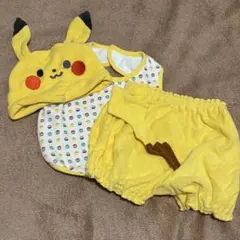 モンポケ ピカチュウ エプロン 帽子付き 70～80