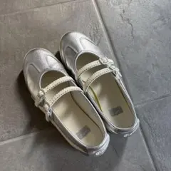 オニツカタイガー バレエシューズ シルバー 24cm