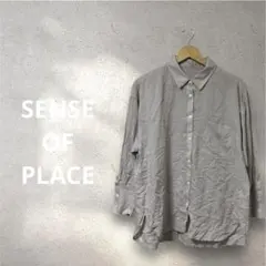 SENSE OF PLACE★リネンレーヨン 2WAYルーズシャツ 長袖 無地