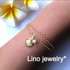 二連シェルブレス♡handmade 貝殻