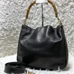 グッチ オールド バンブー ホーボー 2way ショルダーバッグ ゴールド金具