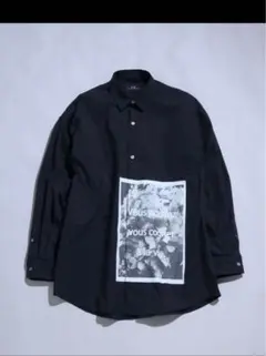 MBハイエンドグラフィックシャツ　ブラック　Re: シワにならない白シャツ