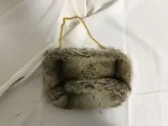 美品本物ヨンドシー4℃フェイクファーハンドバッグビジネスクラッチポーチバック