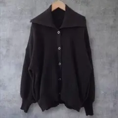 ✨１点限り✨オーバーサイズ 黒 ニットセーター 長袖カーディガン ブラック【М】