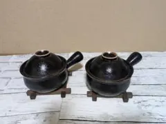 ☆激安☆陶器製天目高級な片手雪平鍋2点セット(未使用）のサムネイル