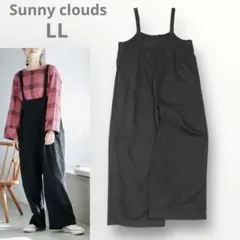 Sunny clouds サニークラウズ ちょっとだけ オーバオール 黒 LLのサムネイル