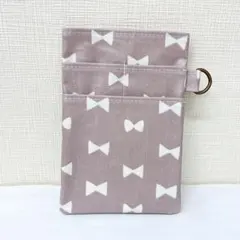 【人気】ラミネート生地☆ナースポケット☆オーガナイザー☆リボン♪ラベンダー