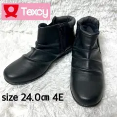 【未使用品】Texcy ショートブーツ サイドゴア・ジップ 24cm 4E