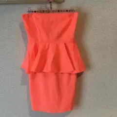 【新品】ZARA ザラ ワンピース M ペプラム ベアトップ