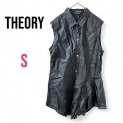 【セオリー】THEORY ノースリーブシャツ オフィス オシャレ ブラック 美品