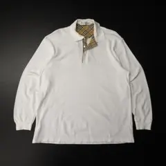 90s イングランド製 Burberrys バーバリーズ 長袖ポロシャツ ノバ