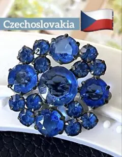 イギリス製1960年代小ぶり ガラス　ヴィンテージ ブローチB50