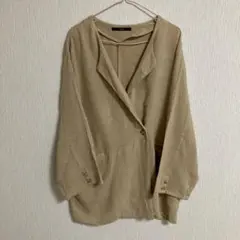 Kastane ベージュ ノーカラージャケット