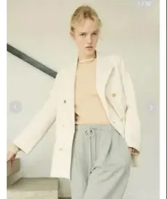 ミラオーウェン　ジャケット金釦ダブルブレストロングブレザー