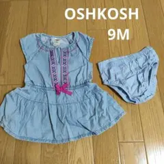 OshKosh ベビーデニムワンピース 9M インナーパンツセットのサムネイル