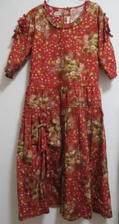 ワンダフルワールド　花柄ワンピース　カネコイサオ　ロングワンピース　マキシ丈 ワンダフルワールド 花柄ワンピース カネコイサオ ロングワンピース