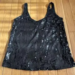 【⚠️最終値下げ】H&M スパンコール黒タンクトップ XS