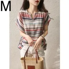 Tシャツ レディース シャツ トップス 半袖 麻 M 上品 カジュアル セール