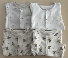 ベビー肌着 80cm クマ柄 星柄 コットン100%