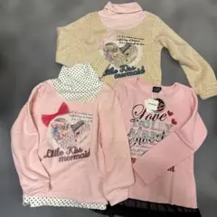 ドーリーリボン　女の子　裏起毛　トレーナー 新品セット　120 130 タートル