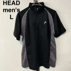 メンズ　半袖　ポロシャツ　ハーフジップ　黒　L ヘッド　スポーツのサムネイル